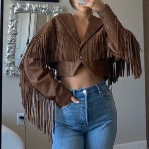 Vintage fringe leather jacket